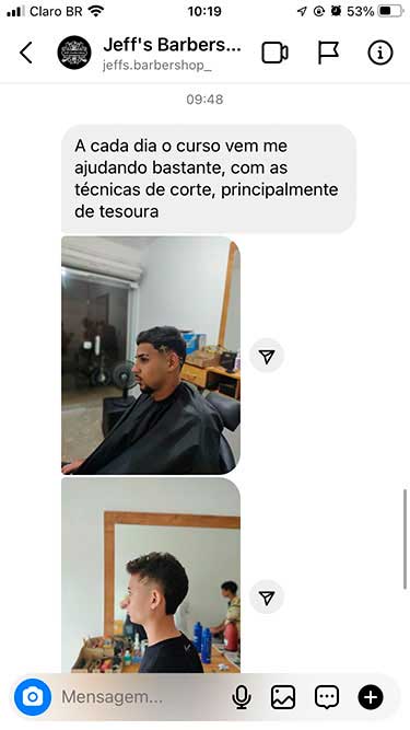 Aluno do Curso de Barbeiro Profissional